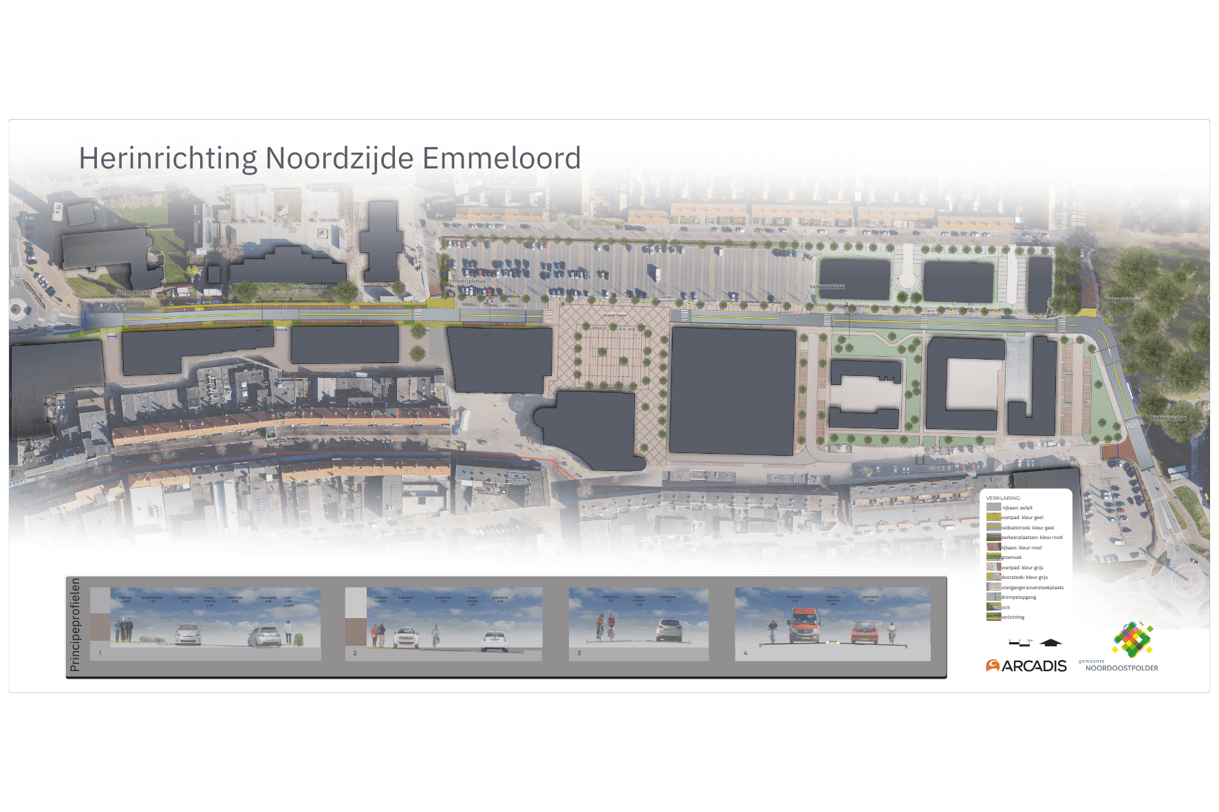 Visual van bovenaanzicht Noordzijde na herinrichting.